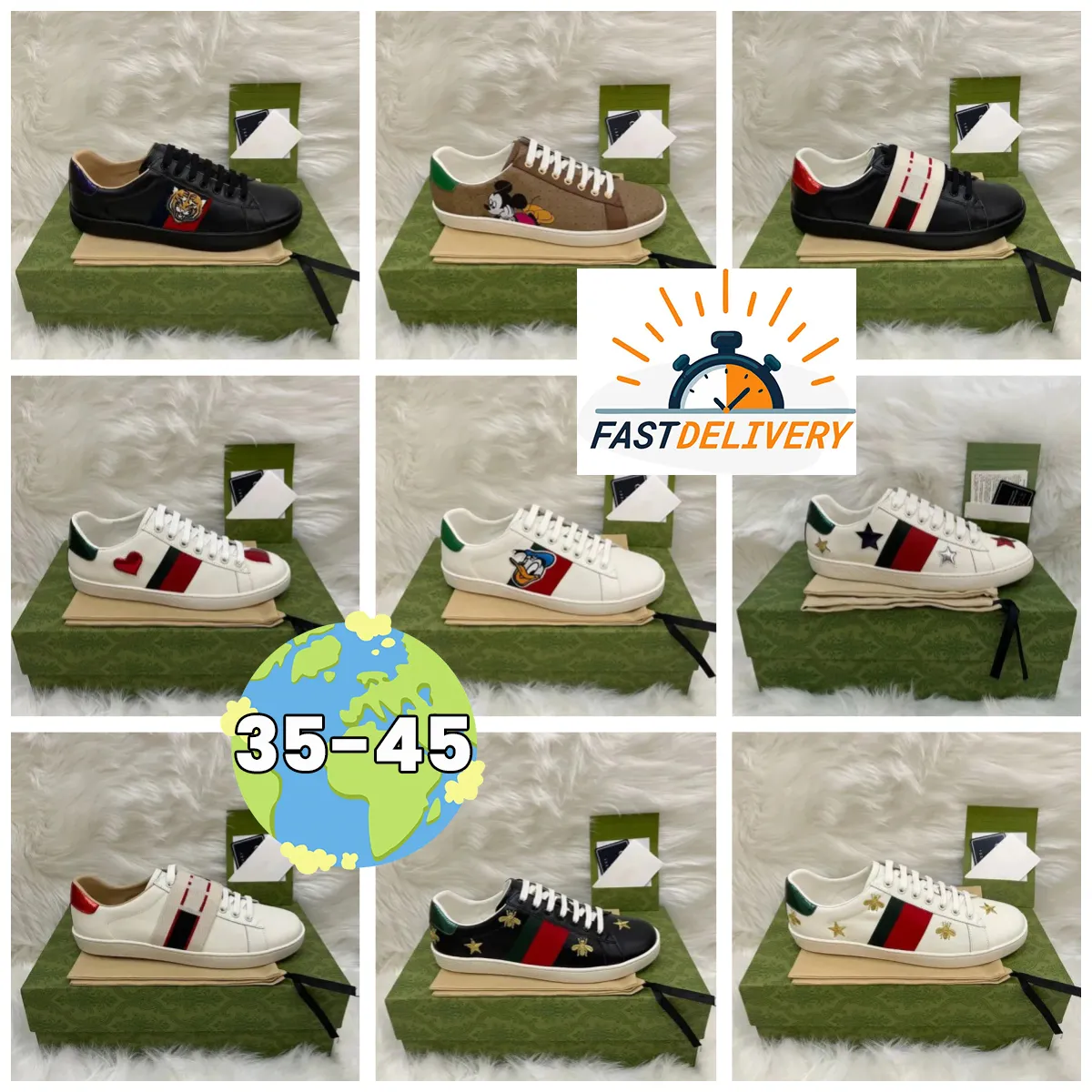 Casual schoenen platform sneakers slang designer schoenen lederen mannen dames aardbei comfort aas bijen strepen schoen heren sporttrainers tijgergrootte 35-45