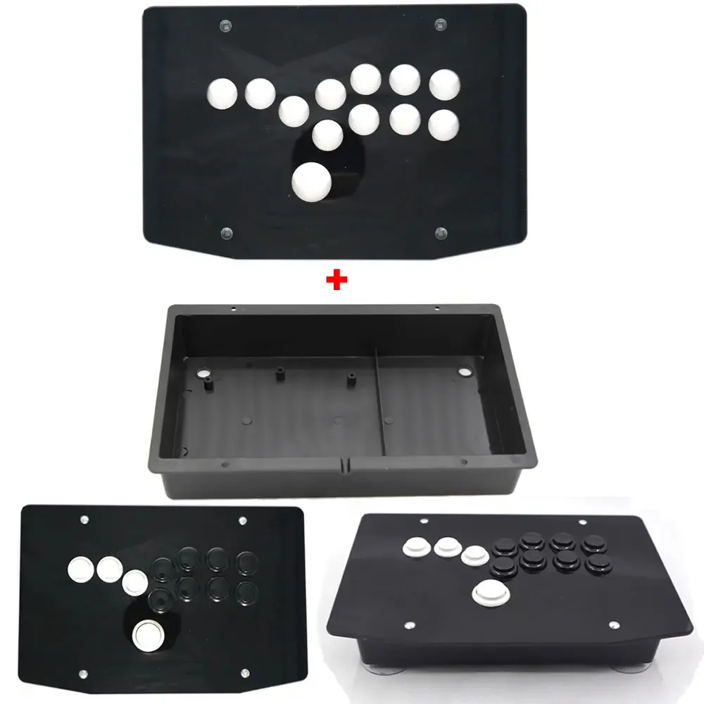 Joysticks DIY Arcade Joystick Todos os botões Controladores de jogo de luta Hitbox Painel acrílico e estojo