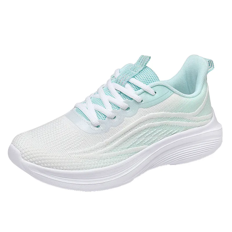 2024 Gratis frakt Summer Running Shoes Designer för kvinnor Fashion Sneakers White Green Mesh Surface-015 Womens Outdoor Sports Trainers Sneaker Gai Outdoor Shoes