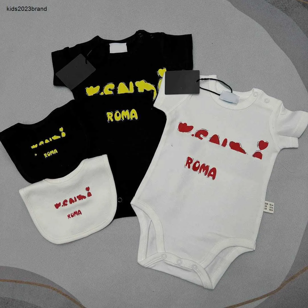 Nuove tute neonato abiti firmati per bambini Taglia 59-90 Stampa di lettere bambino Tuta strisciante neonato Body e sciarpa in cotone 24Feb20