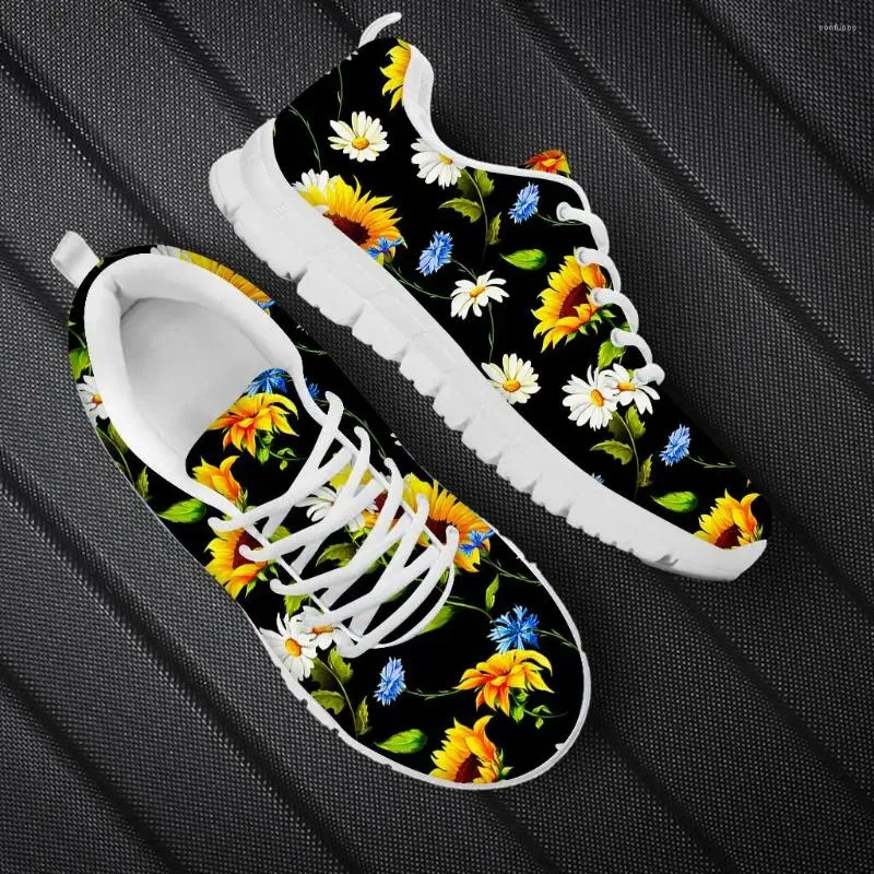 Casual Shoes Sunflowers Women Outdoor Footwear Flats Shoe Flowers Brand Customizable Running Sneakers Lightweight Men Loafers