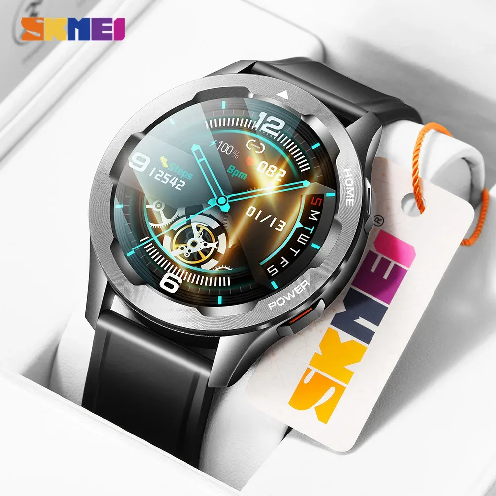 Watches SKMEI Bluetooth Call Smart Watch Mens Body Temperature Blood Oxygen Heart Rate Monitor Waterproof Smartwatch For Android ios