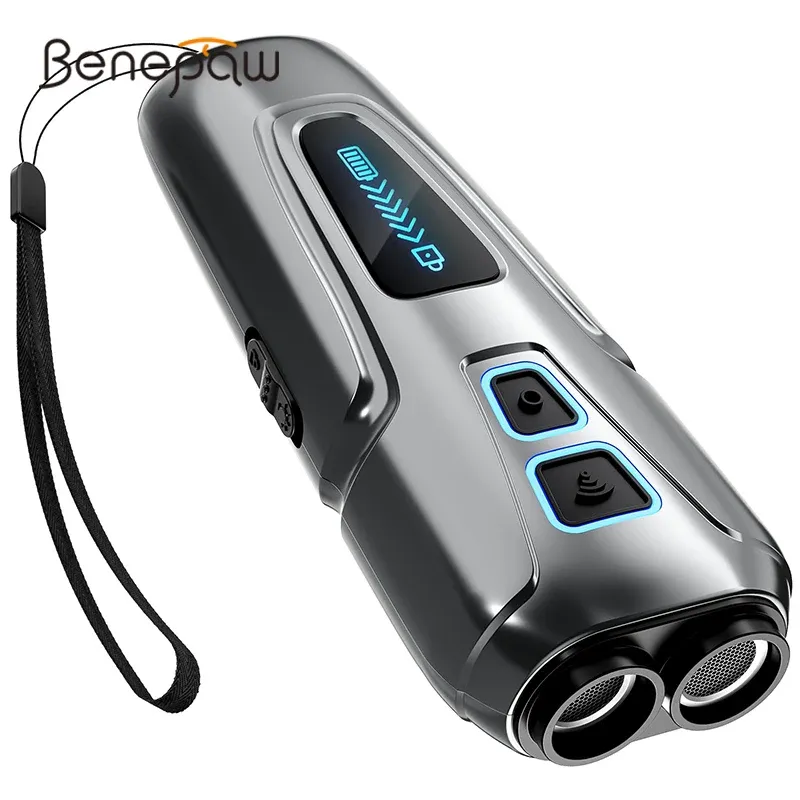 Repelentes Benepaw Seguro Ultrasonic Dog Repeller Training Dual Sensor LED Lanterna Pet Barking Dissuasor Controle Dispositivos Recarregáveis