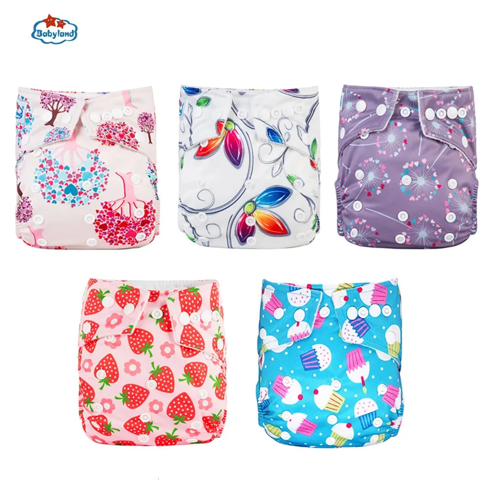 Fralda Ecologica Babyland Baby Nappy 5PCS/LOT WASHABLE DIAPERS 0-2年のための良質のポケットおむつ3-15kg環境に優しい240229