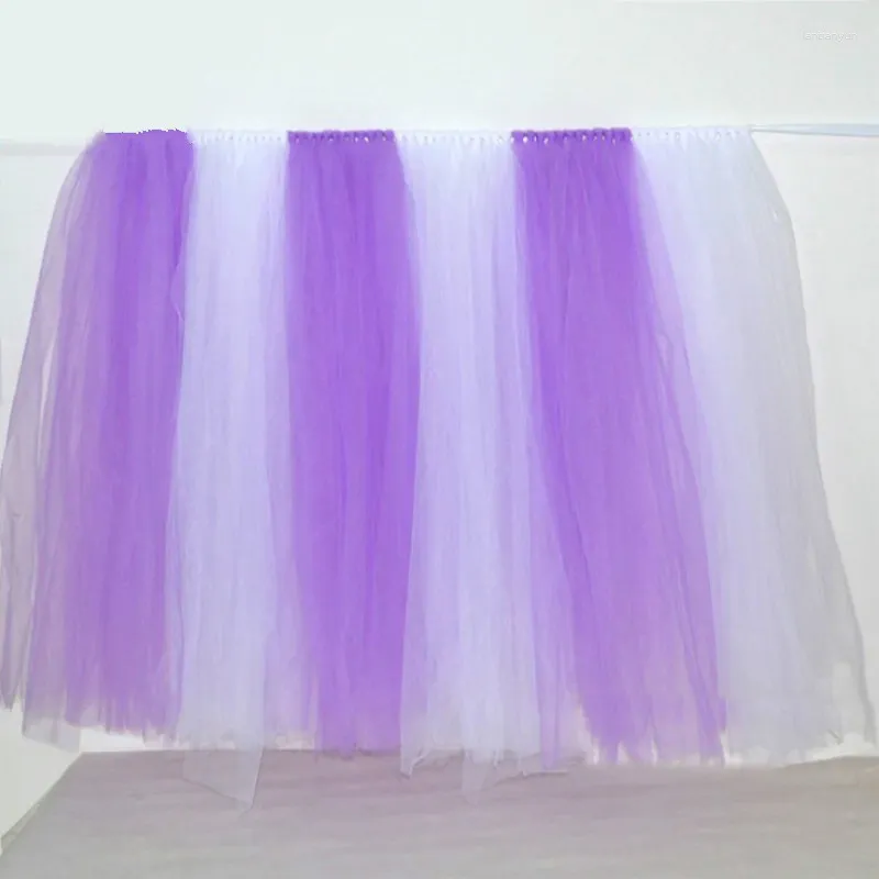 Table Skirt 91.5 80 cm A Yard Tucled Color Tulle for Wedding Decoration Tutu Favors Home Textile