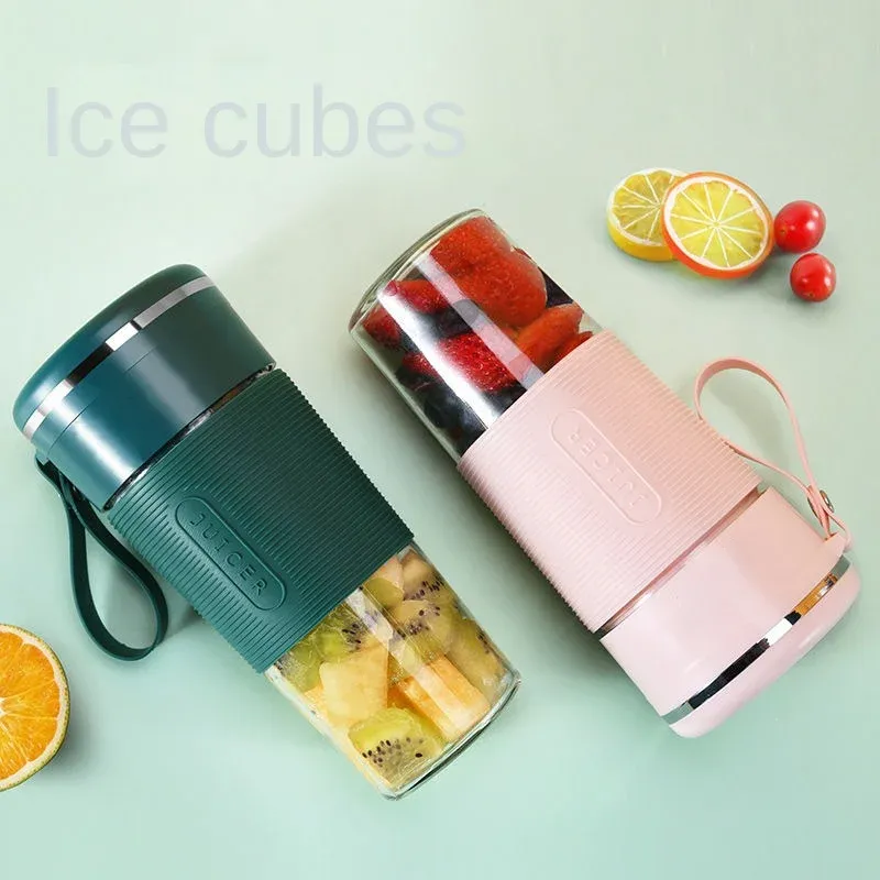 Juicers 300ml portátil liquidificador copo de vidro saudável mão espremedor smoothie mini misturador elétrico máquina de suco de frutas ao ar livre viagem esportes usb