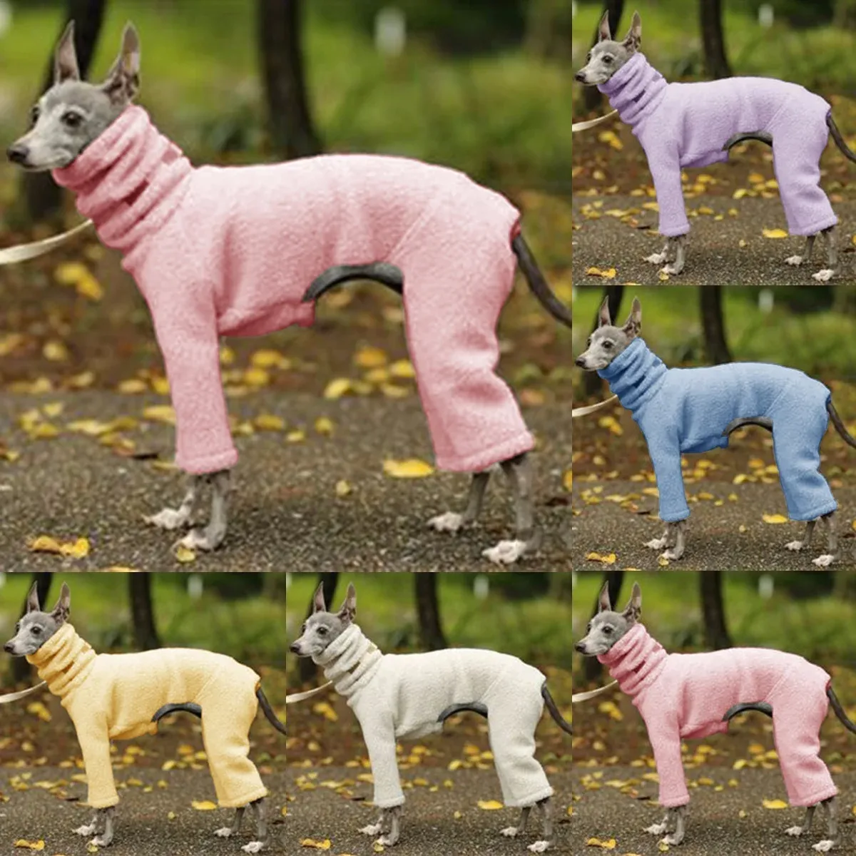 Pulls doux hiver vêtements pour chiens chaud polaire chien pull col haut couleur unie chien pull doux à quatre pattes à manches longues vêtements pour animaux de compagnie