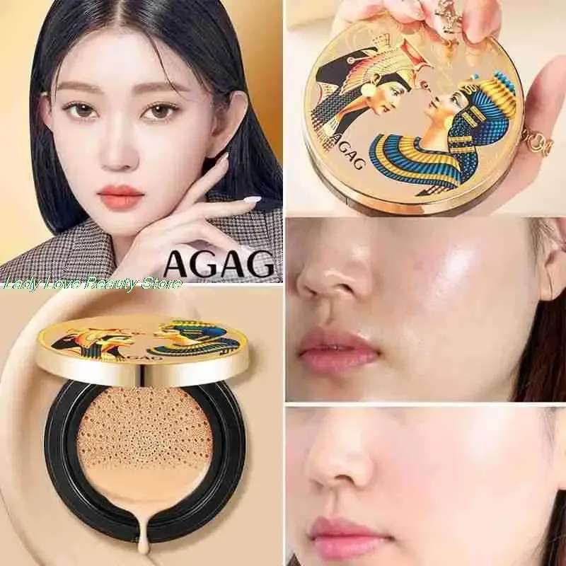 Cremes AGAG Egyptian Queen Korean Makeup Foundation Feuchtigkeitsspendende natürliche Farbe Makeup Holding Air Cushion BB CC Cream Base De Maquiagem