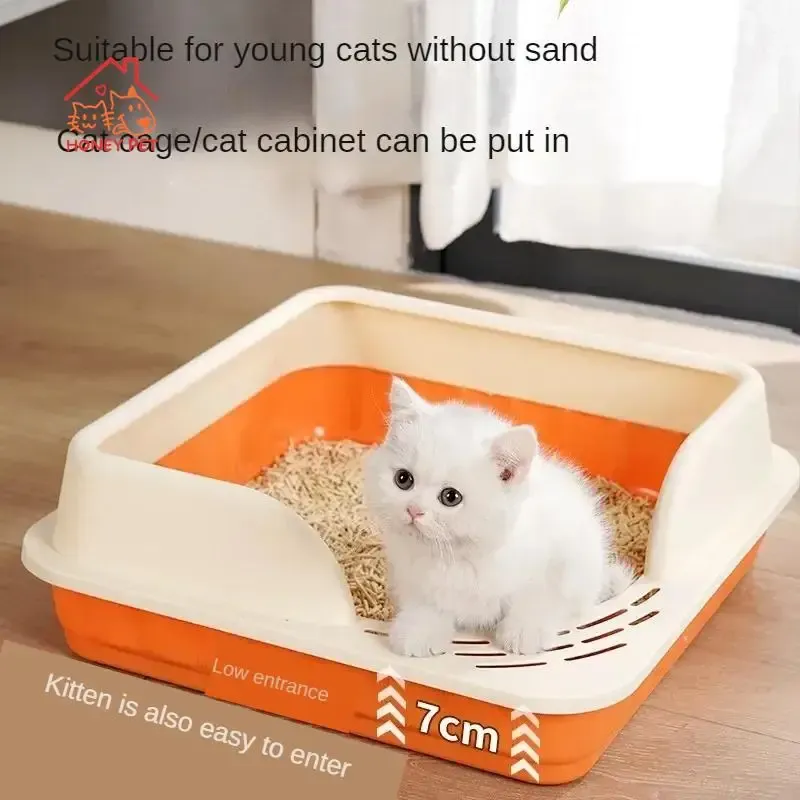 Kutular Kedi Tuvalet Çöp Tepsisi için Bal Sandboxes Kedi Çöp Kutusu Yarı Kapalı Üst Giriş Anti Kemer Anti Dış Sıçraması