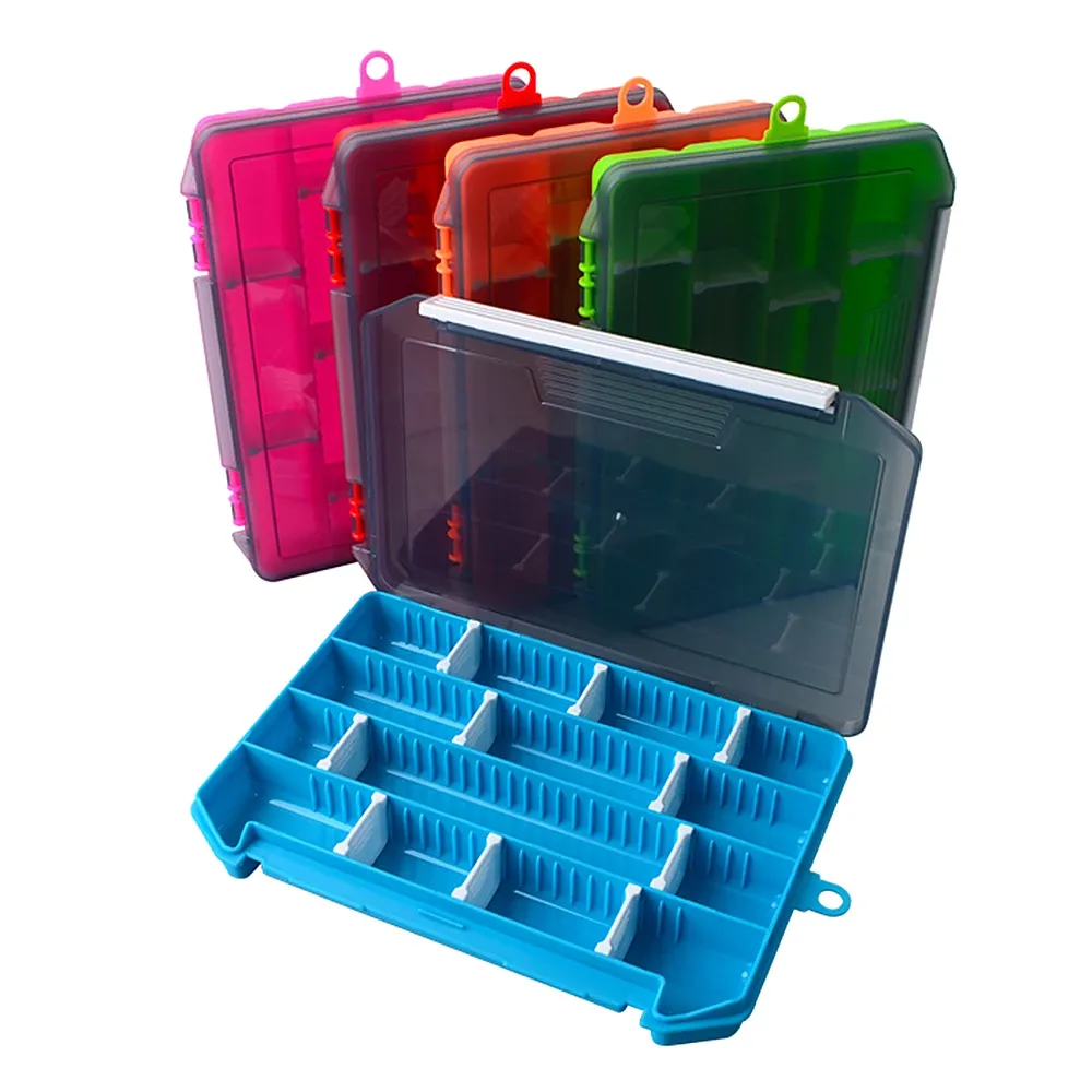 Boxes Fishing Tackle Box Storage Trays with Removable Dividers Fishing Lures Hooks Accessories Storage Organizer Box