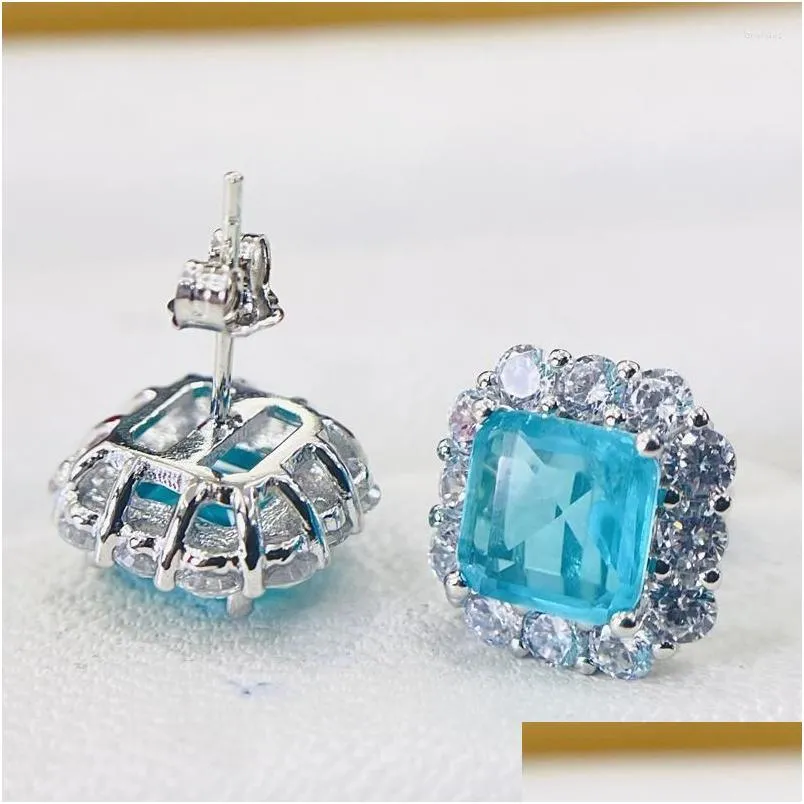 Ohrstecker Diwenfu Böhmen 925 Silber Sterling Blauer Topas für Frauen Cnorigin Aretes De Mujer Schmuck Orecchini Drop Lieferung Dhiaj