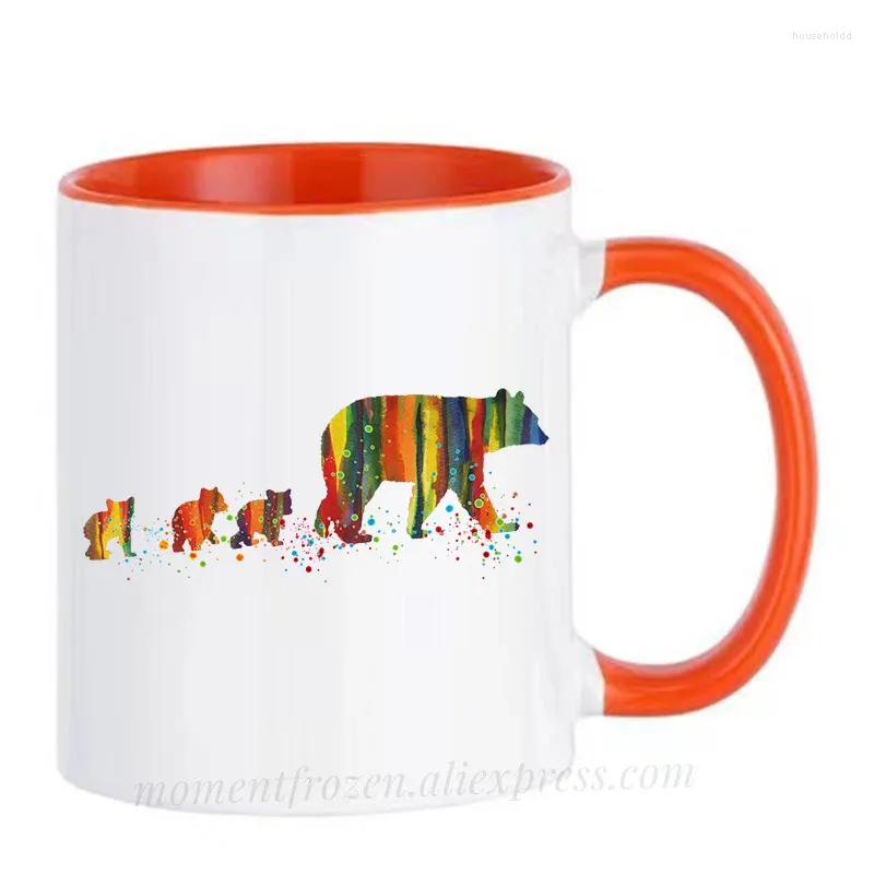 Tasses maman et bébé ours thé lait cacao café Mugen tasses de voyage verres à thé vaisselle café maison décalcomanie ami cadeaux