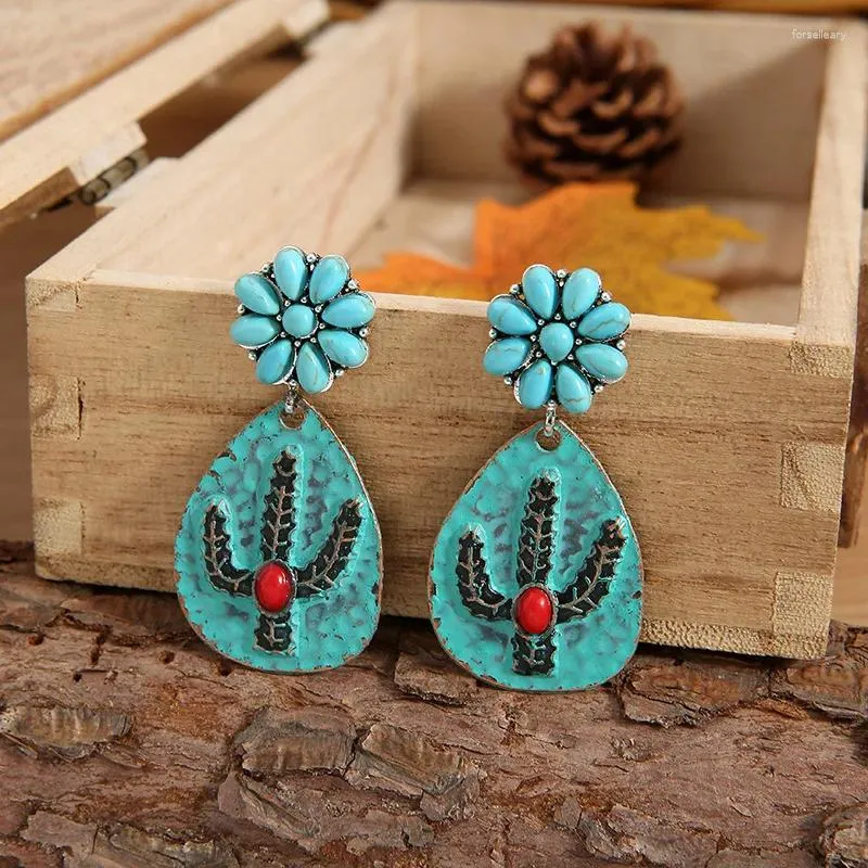 Boucles d'oreilles pendantes Cactus mignon pour femmes, pendentifs à la mode, bijoux de fête de mariage, cadeaux pour femmes