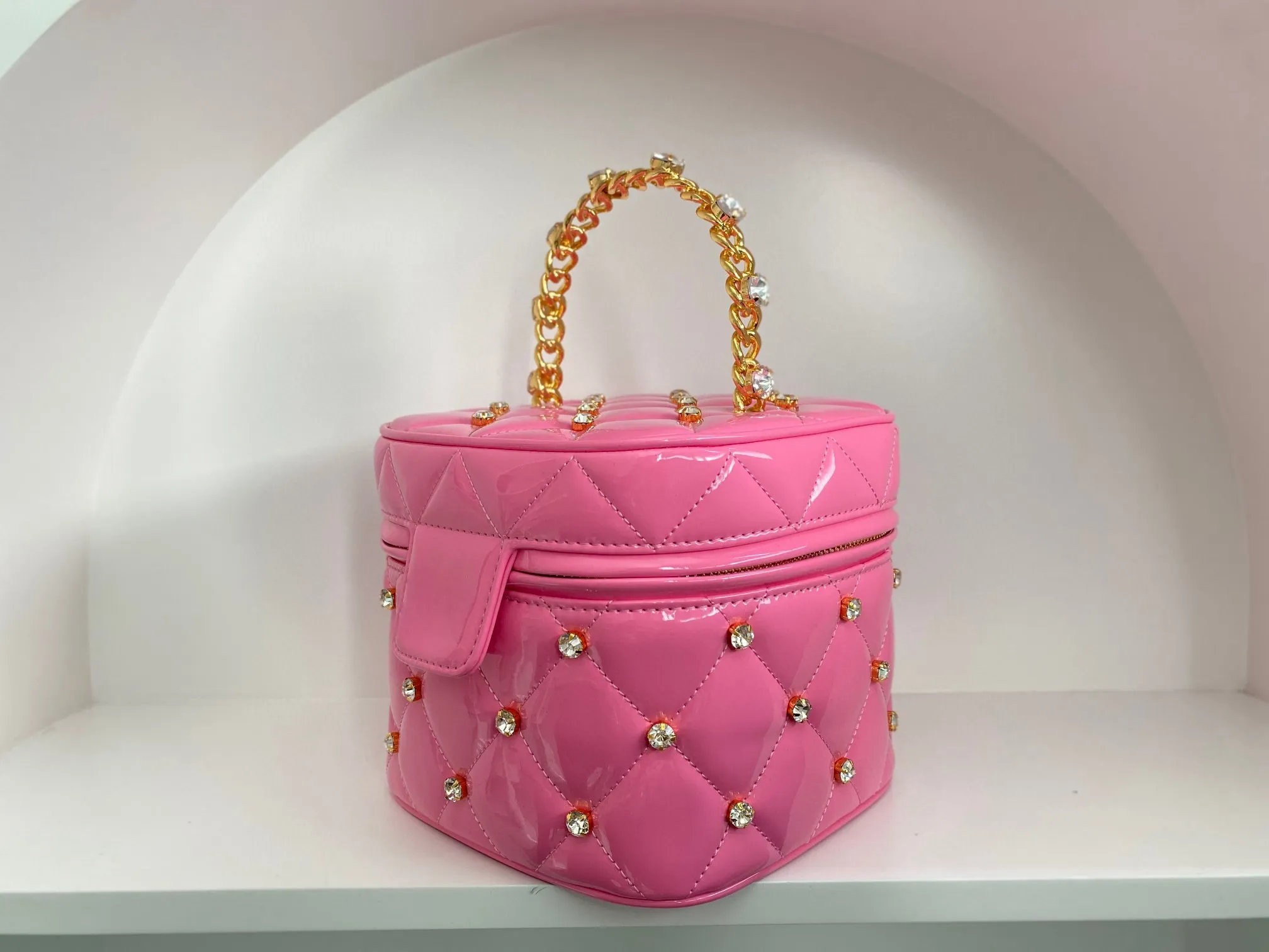 DHgate.com:Barbiecore Patent Leather Pink Heart Designer DHgate.com:Barbiecore Patent Leather Pink Heart Designer