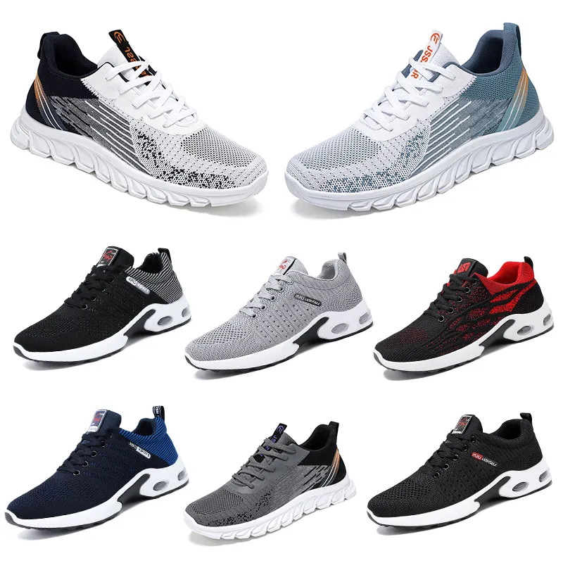 Nouveaux hommes de printemps Chaussures pour femmes courir chaussures plates Soft Sole Boule Bule Models Fashion Couleur Blocking Loison Antisiskide Big Taille 45 Gai