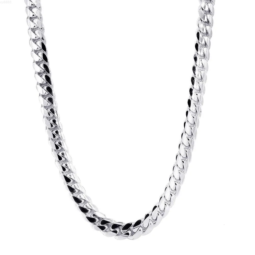 Chaîne à maillons cubains Miami, classique et lourde, de haute qualité, 10mm, 11mm, 12mm, collier en argent Sterling 925 massif, personnalisable pour hommes