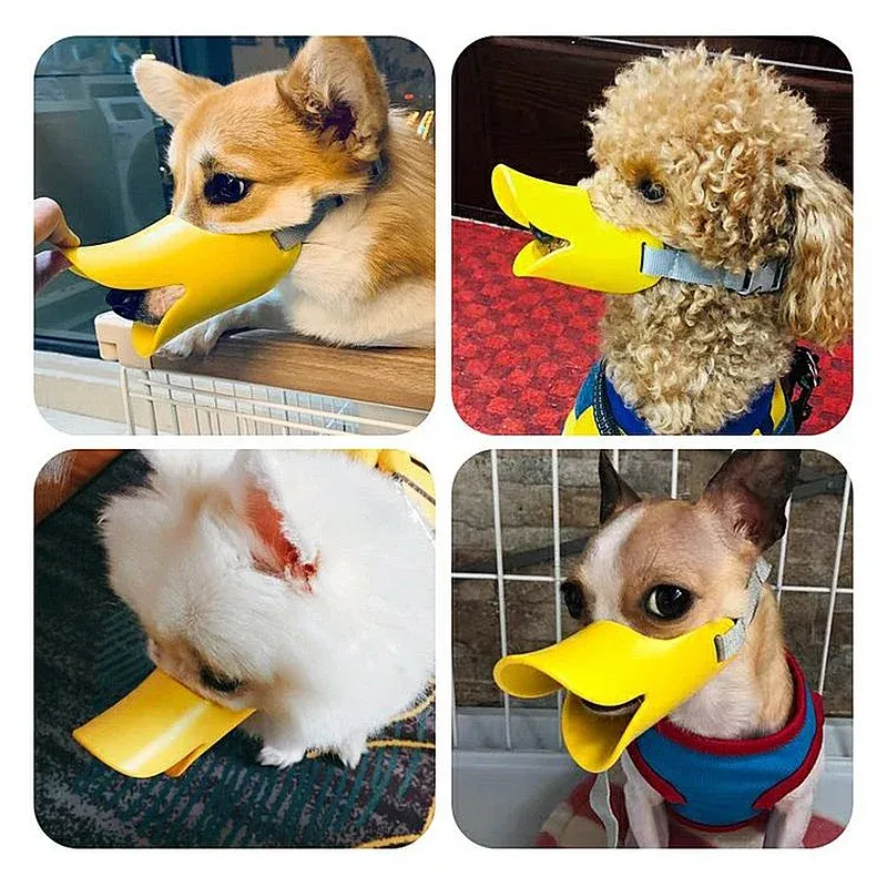 Focinhos de silicone focinho de cachorro pato focinho máscara para cão pequeno esporte ao ar livre respirável anti mordida parar latido boca capa acessórios para cães