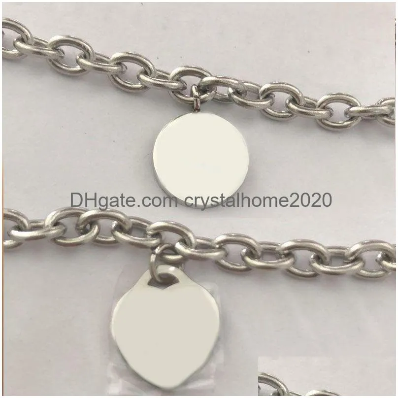 15 mm serce okrągłe bransoletki Kobiety łańcuch ze stali nierdzewnej na ręce biżuteria mody Walentynki Prezent Świąteczny dla dziewczyny Akcesoria DH5IQ