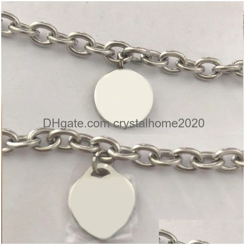 Braccialetti rotondi a forma di cuore da 15 mm Catena in acciaio inossidabile da donna a portata di mano Gioielli di moda San Valentino Regalo di Natale per accessori fidanzata Dh5Iq