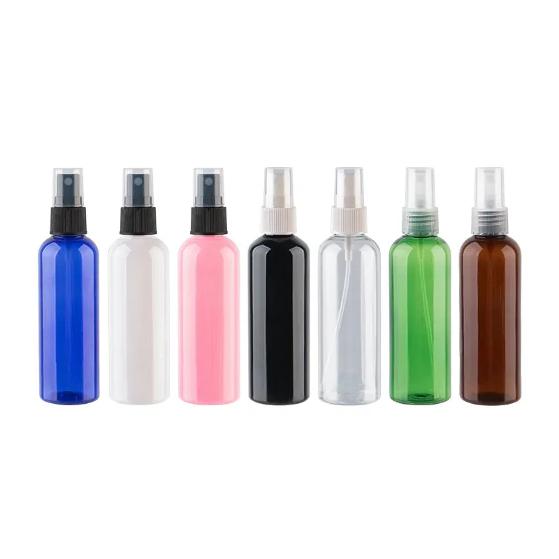 Bottiglie 30 pezzi 30 ml 50 ml 60 ml 100 ml Spruzzatore Bottiglie vuote per profumi Contenitore trasparente in PET da 100 cc con confezione di flaconi spray a nebbia fine