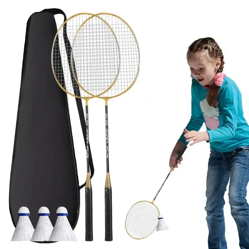 Set professionale di racchette da badminton per adulti, attrezzatura leggera, assorbente del sudore 240223