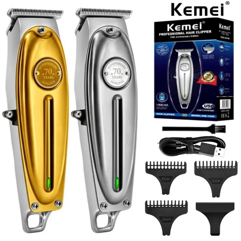 Trimmers Kemei KM1949 Pro electric barber full metal professional hair trimmer for men beard hair clipper finishing hair cutting machine