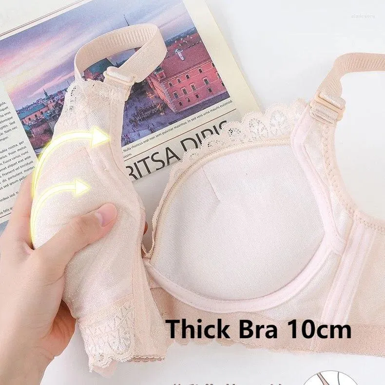 Bras Extra Thick Bra 10cm Small Chest Gathered And Thickened 12cm Underwear Women's Flat Without Steel Ring