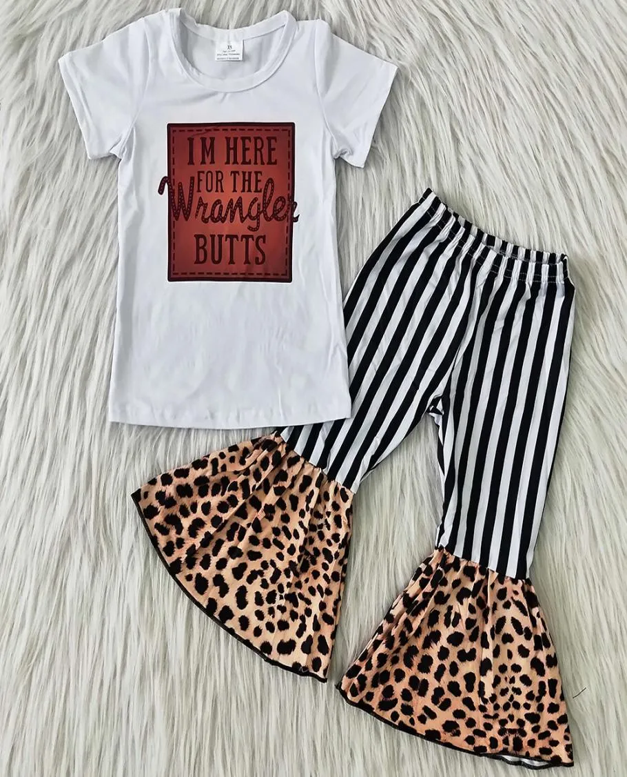 RTS entier bébé filles vêtements tenues mode enfants Boutique vêtements petit bébé enfant en bas âge filles vêtements ensembles cloche bas pantalon N9939972