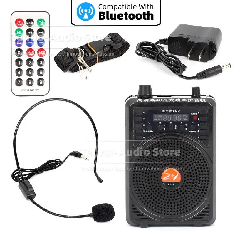 Högtalare kompatibla med Bluetooth Portable Högtalare Megaphone Teaching Voice Amplifier Booster Teacher Tour Guide Coach Metro PA System