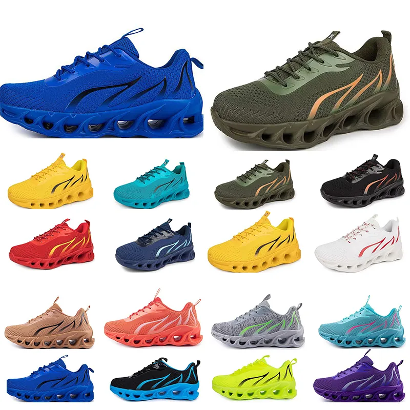 2024GAI spring men shoes Running flat Shoes soft sole fashion bule grey New models fashion Color blocking sports big size 187