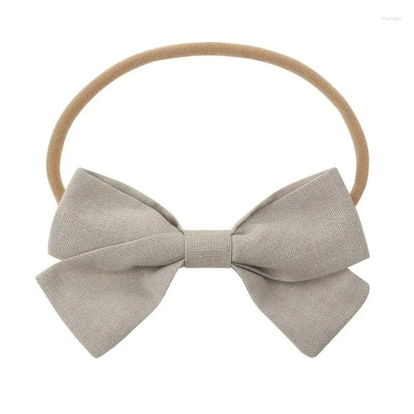 Hair Accessories Born Baby Elastic Headband Sweet Linen Bow Knot Stretchy Band Toddler Infant Kids Girls Decorative Drop Delivery Mate Otstg