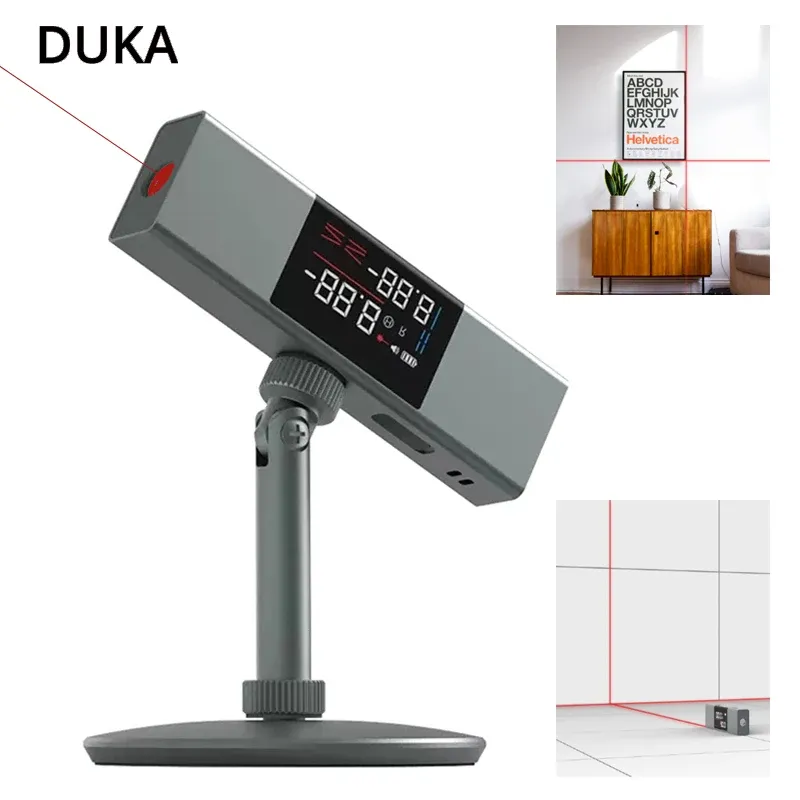 Controllo DUKA ATuMan LI1 Goniometro laser Inclinometro digitale Misura dell'angolo 2 in 1 Livello laser Righello TypeC Strumenti di misurazione laser domestici