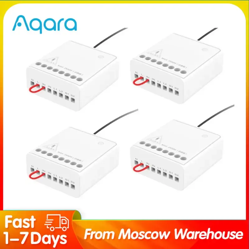 Kontrol 24H AQARA TWOWAY Kontrol Modülü Kablosuz Röle Denetleyicisi Zigbee 2 Kanallar Akıllı Xiaomi Home Mijia App Apple HomeKit için Çalışıyor