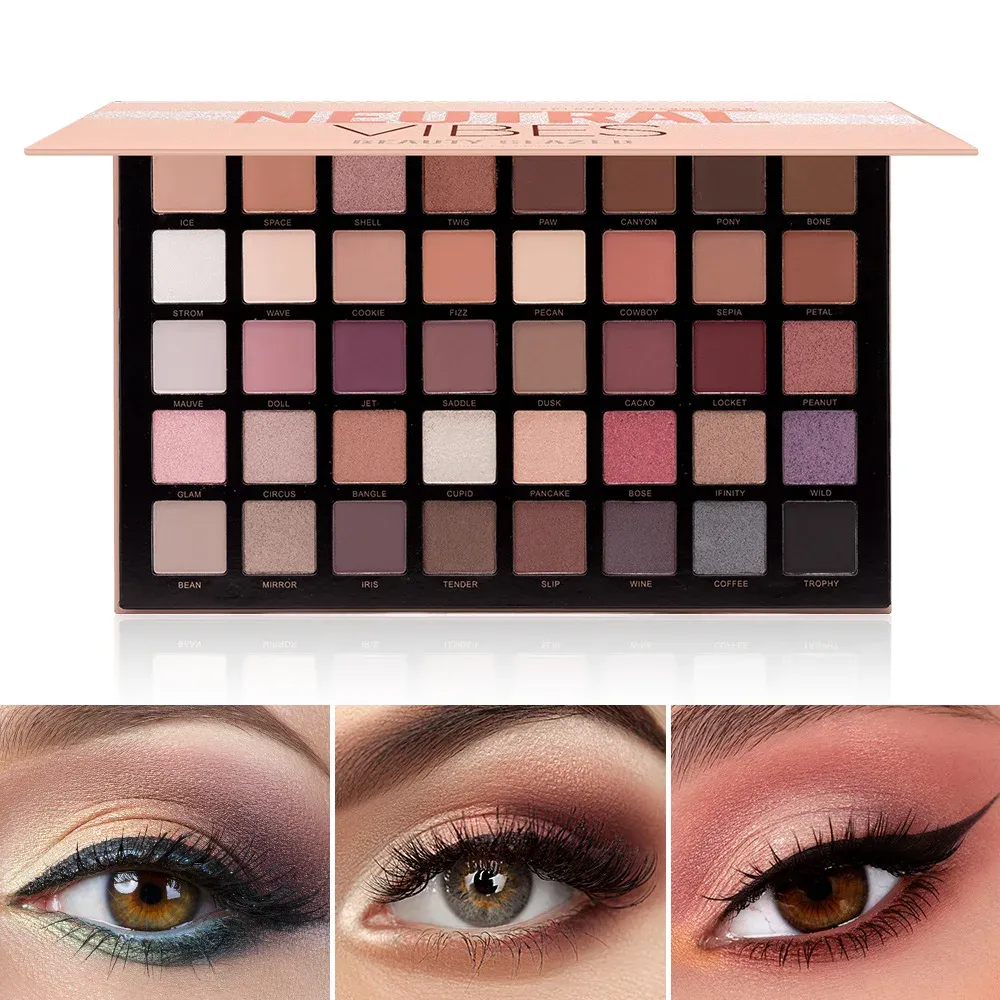 Shadow Beauty Glazed 40 Colors Charm Matte Shimmer Preal Earth Eyeshadow Palette Tray