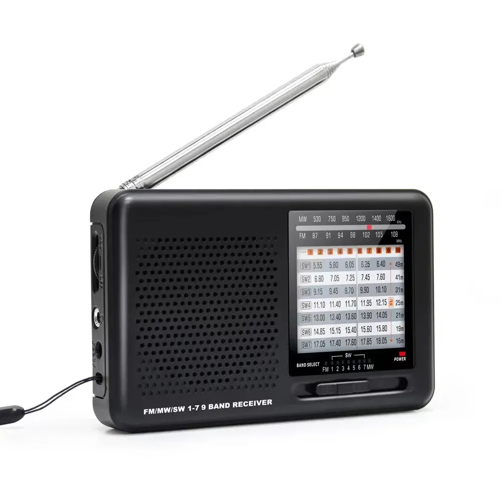 Radio Portable Radio FM MW SW 17 9 Bands Shortwave Radio Receiver Mini Wireless Pocket Radio haut-parleur pour personnes âgées Radio Portatil Am FM