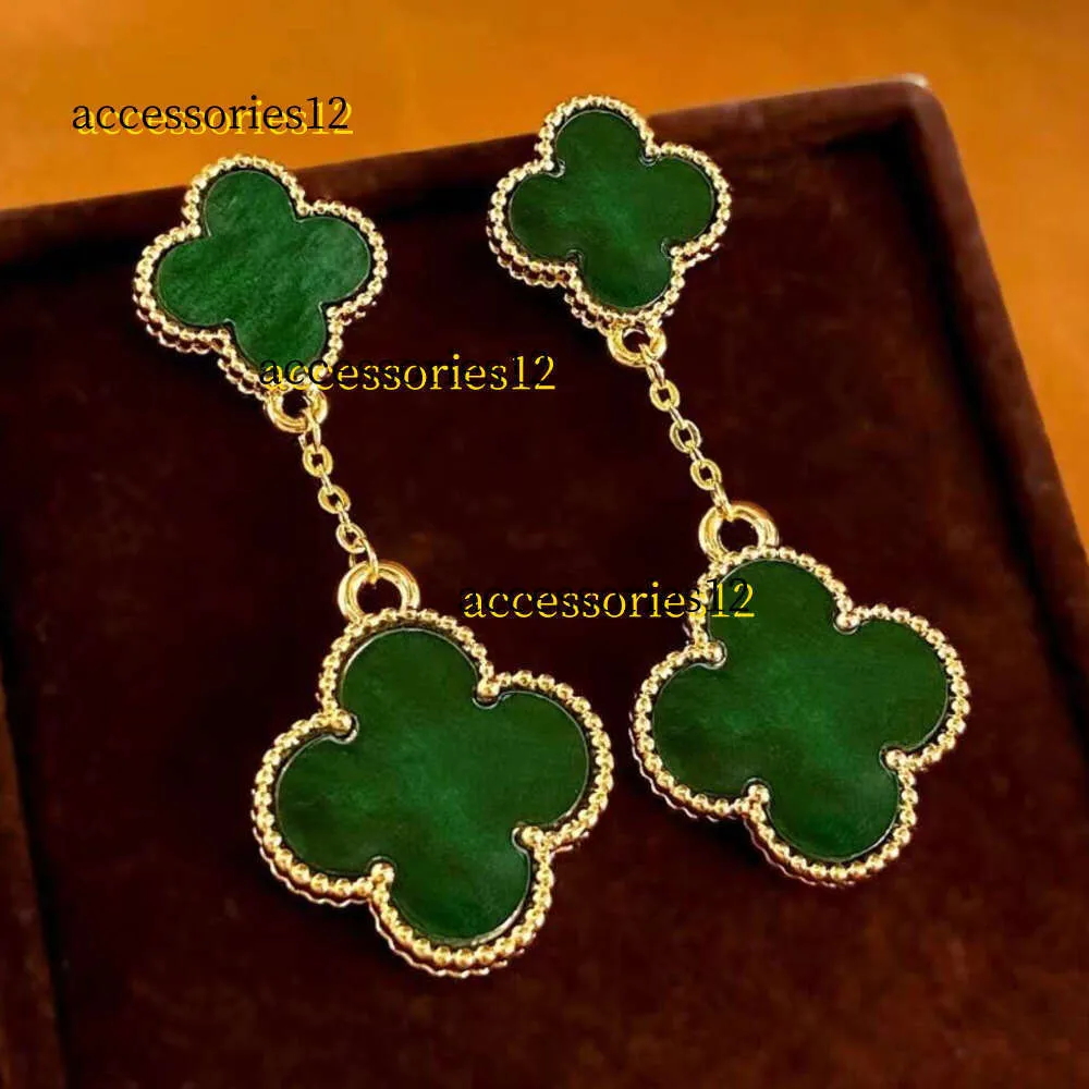 Stud Four Leaf Clover Brinco Moda Clássico Dangle Brincos Designer para Mulher Ágata Mãe Pérola Moissanite Presente de Dia dos Namorados Aretes Designer Jóias Mulheres 2024