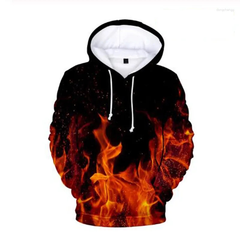 Męskie bluzy moda moda hip hop Flame 3D Pullover Tracksuit Costume Men Mężczyzn Kobiety z kapturem z kapturem z kapturem HARAJUKU HARAJUKU Bluza bluza