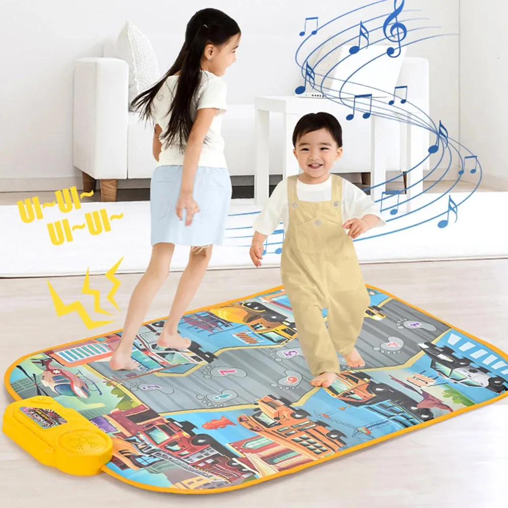 Tangentbordsmatta Batteridörn Dance Mat Toy Tidig pedagogisk leksak Musik Tangentbord PlayMat Montessori Toys For Toddler Kids 240226