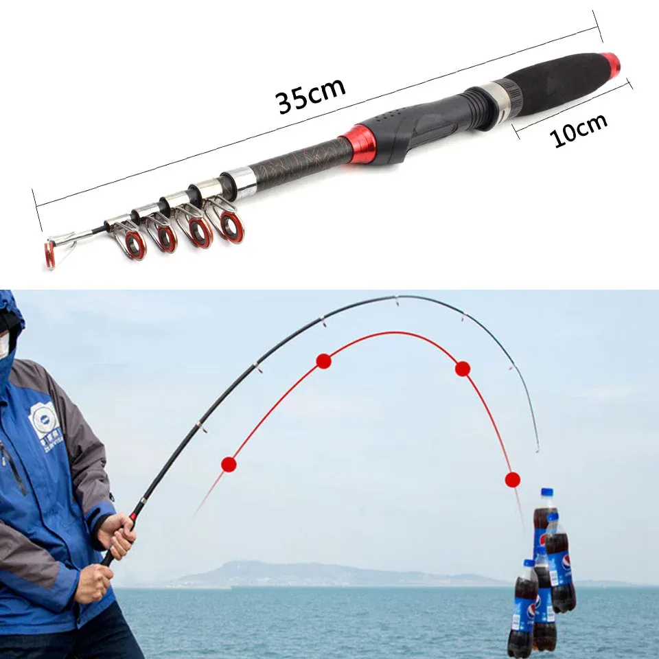 Rods ultrashort 1.2m 1.5m 1.9m 2.1m Multifunction telescopic fishing rod carbon carp rod Portable Travel pocket pole Children rod