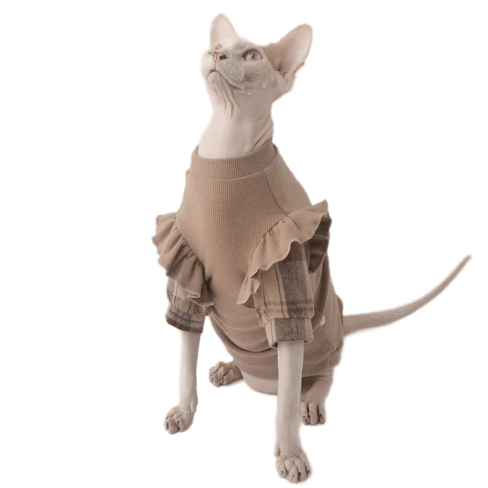 Vêtements Spring Flying Sleeve TShirt, Costume de chat sans poils Sphinx, Devon, Tenues de chaton Rex, Vêtements pour chat Sphynx, Vêtements pour chat, 2022