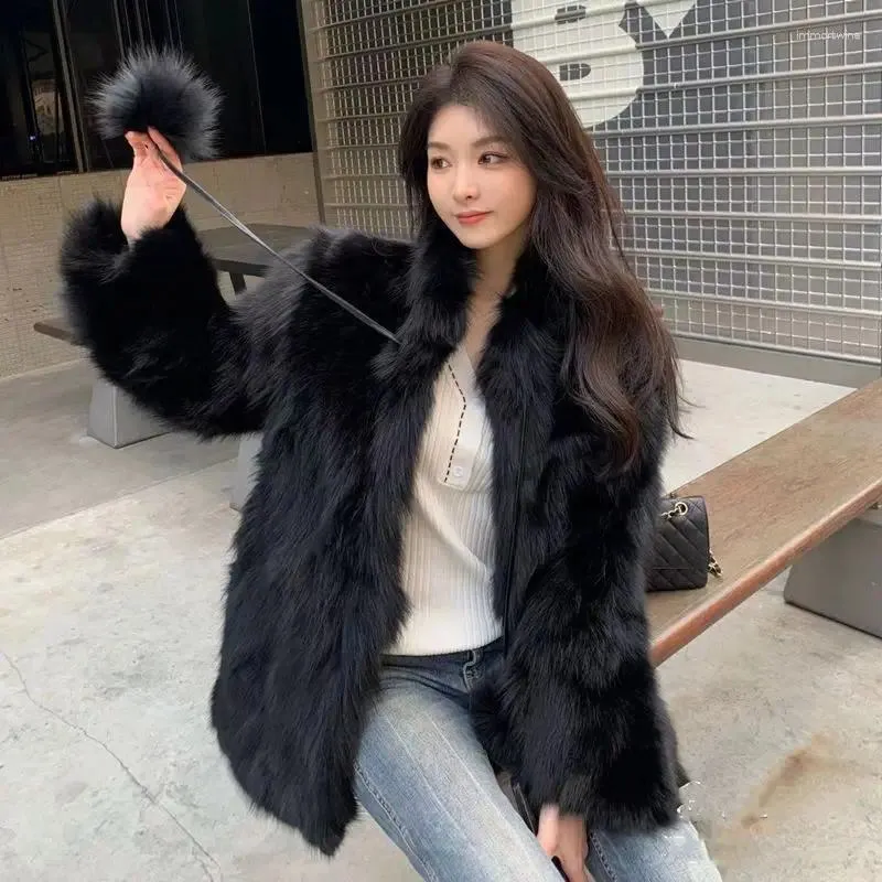 Pele feminina inverno casaco leve curto moda fofo jaqueta coreano macio quente falso longo villus c75