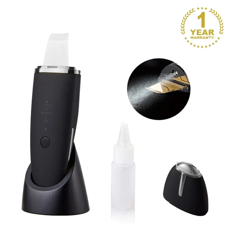 Devices Facial Skin Scrubber Ultrasonic Shovel Cleaner Dead Skin Peeling Cavitation Face Deep Cleaning EMS Lifting Blackhead Remover