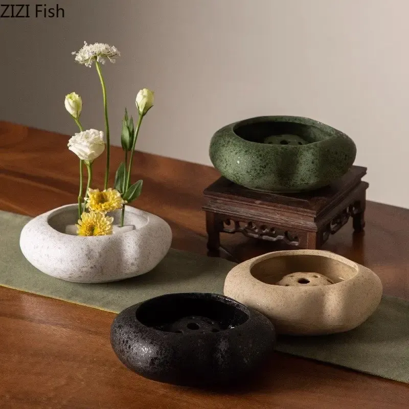 Vases Creative Lotus Seedpod Ceramic Vase Artificial Flower Decorative Flowers Pots Desk Decoration Floral Arrangement Modern Decor