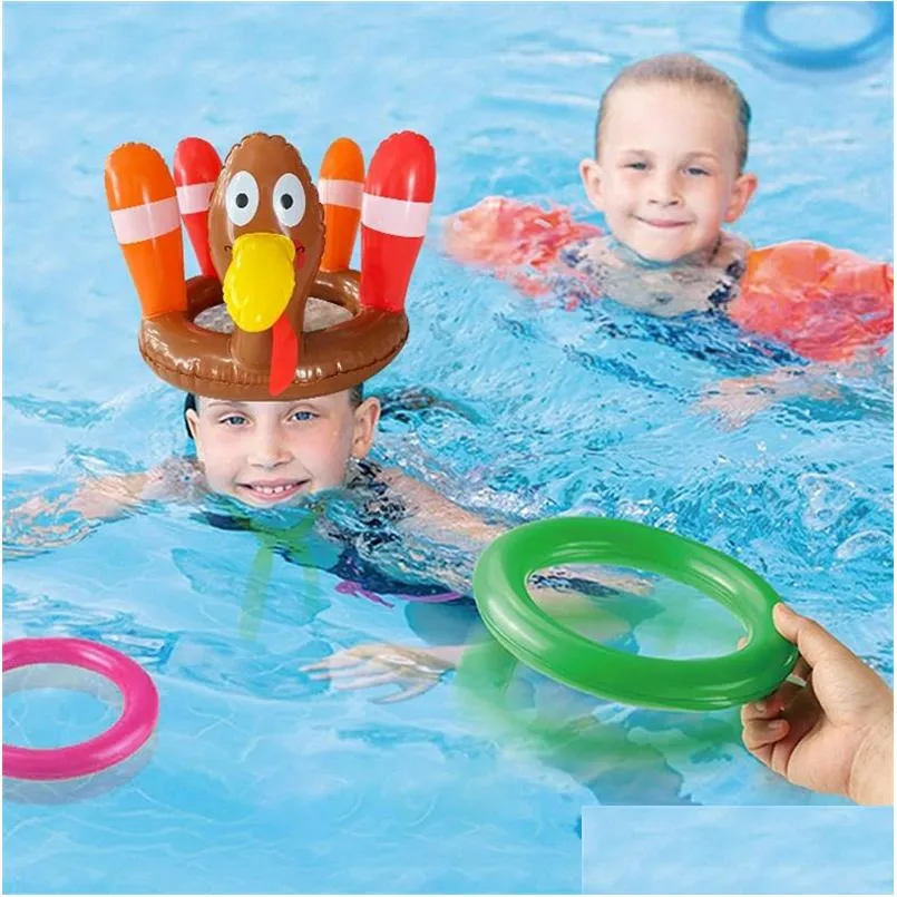 Autres piscines Spashg Noël Gonflable Jouet Fête Jardin Piscine Turquie Couvre-chef Lancer Pvc Cercle P136 Drop Livraison Maison G Dh4Qf