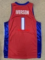 Stitched 2008-09 Jersey Allen Iverson New Embroidery Jersey Size XS-6XL Custom Any Name Number Basketball Jerseys
