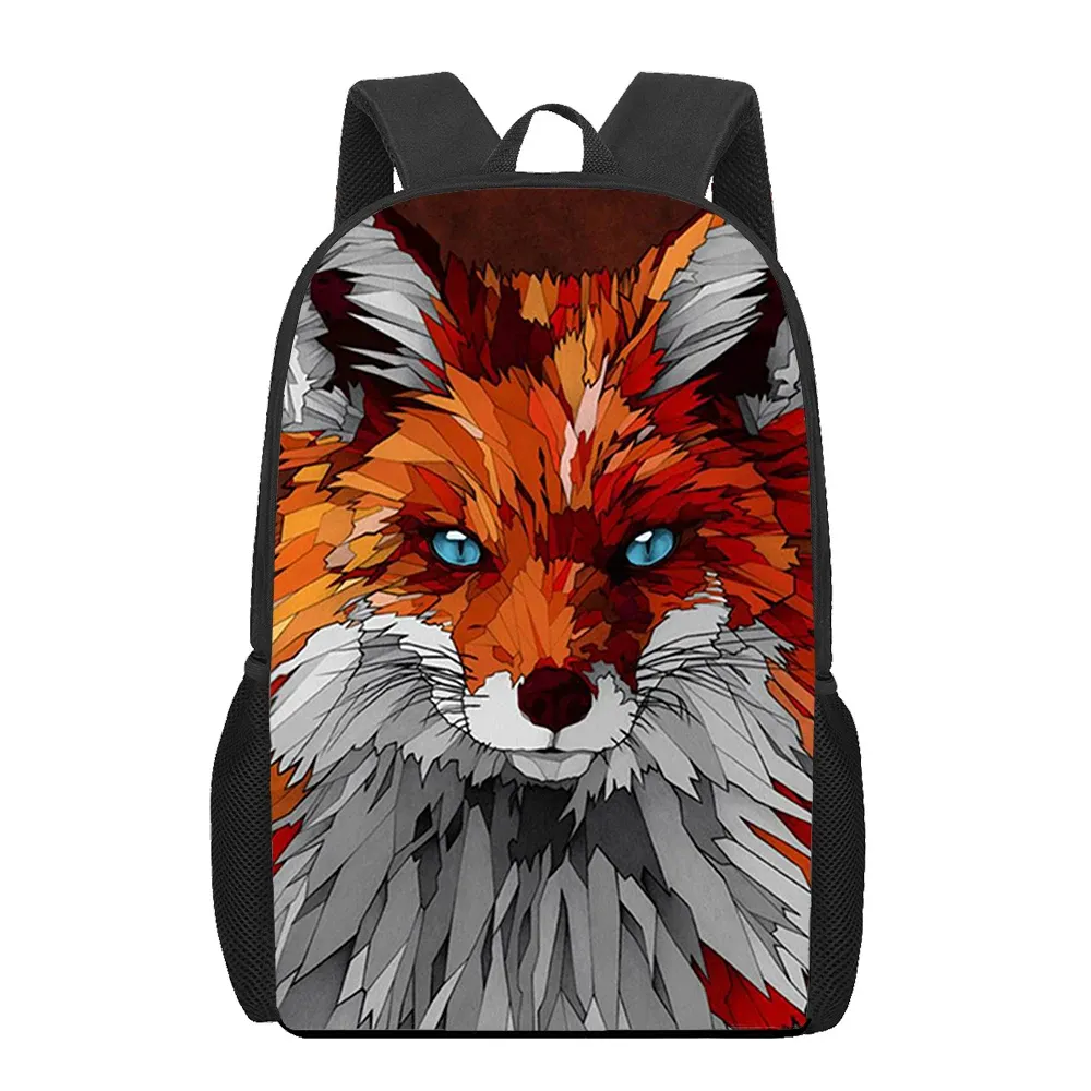 Backpack Creative Fox Animal Printed Student Children Book Bag Women Men Backpacks Kids School Bags Teenager Casual Laptop Backpack