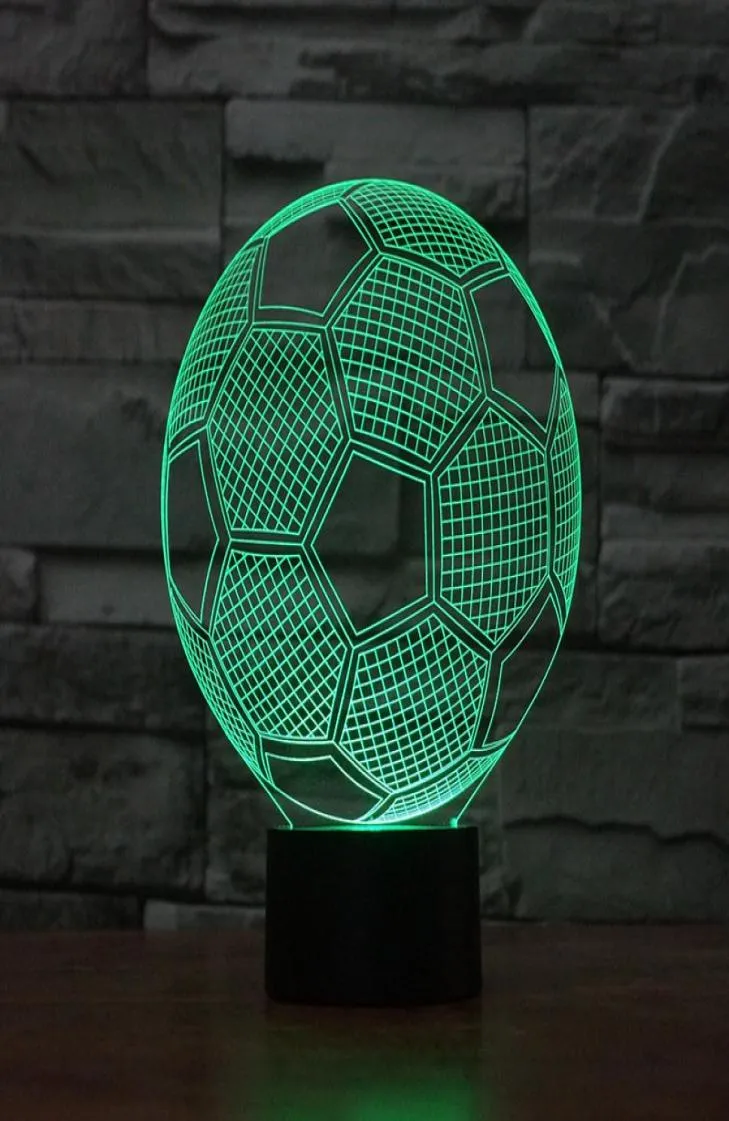 LED LED LED Nocne światło 7 Kolory Zmiana USB Touch Illusion Soccer Visual Light