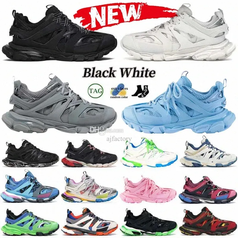 2024 Designers Shoes Track 3.0 Sneakers Womens Mens Trainers Paris Triple White Faded Black Pink Grey Beige Blue Platform Tracks 3 18ss Sport Sneaker with Box