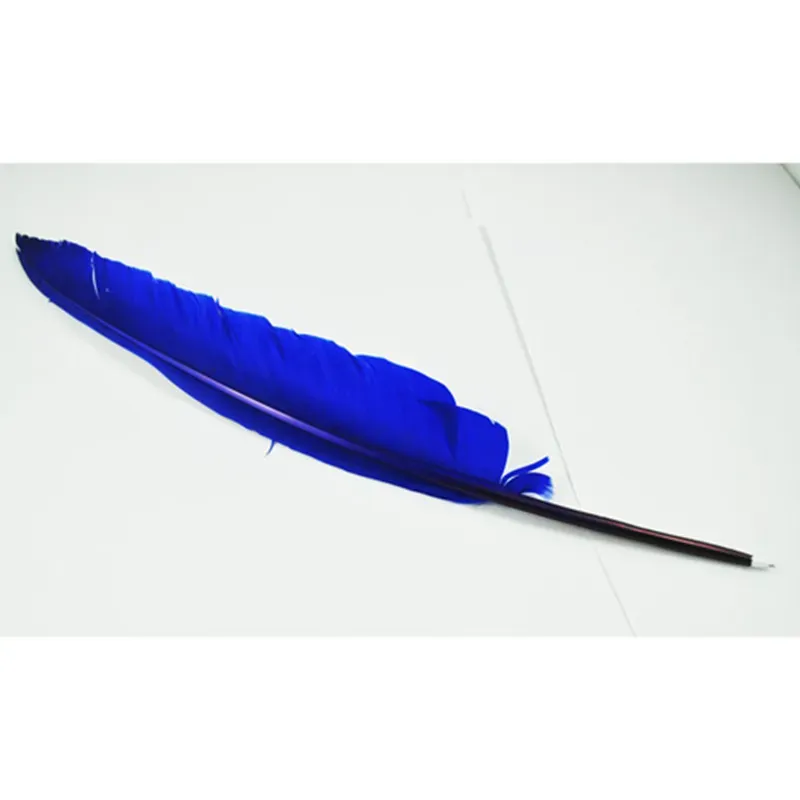 Wholesale-Blue Feather Quill Black Ink Retro Ballpoint Ball Point Pen
