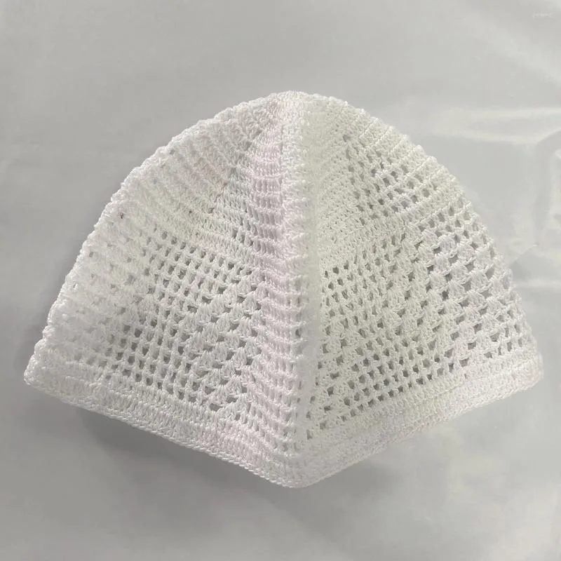 Abbigliamento etnico Cotone lavorato a maglia Uomini musulmani Cappelli da preghiera Berretti unisex Berretto Tinta unita Ramadan islamico Cappello Kippah Homme ebraico Testa avvolgente da uomo